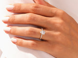 Pear Cut Moissanite Engagement Ring with Pave Set Side Stones (3.00 CT)