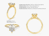 Marquise Twisted Moissanite Engagement Ring with Pave Set Side Stones (3.00 CT)