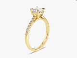 Asscher Cut Diamond Engagement Ring with Pave Set Side Stones (1.00 CT)