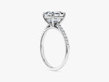 Asscher Cut Lab Grown Diamond Engagement Ring with Pave Set Side Stones (2.00 CT)