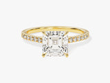 Asscher Cut Diamond Engagement Ring with Pave Set Side Stones (2.00 CT)