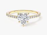 Heart Cut Lab Grown Diamond Engagement Ring with Pave Set Side Stones (1.00 CT)