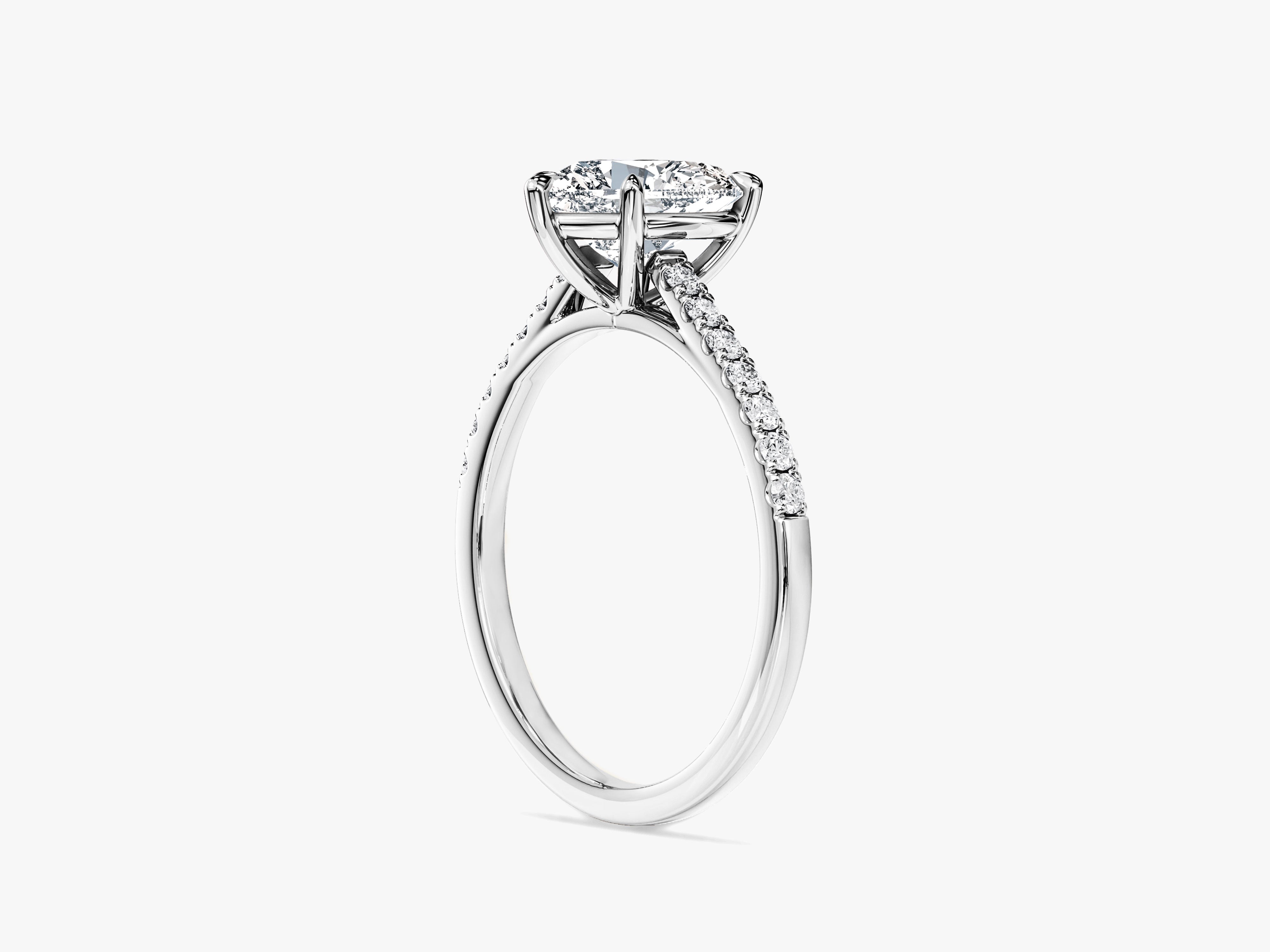 Heart Cut Lab Grown Diamond Engagement Ring with Pave Set Side Stones (1.50 CT)