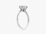 Heart Cut Lab Grown Diamond Engagement Ring with Pave Set Side Stones (1.50 CT)