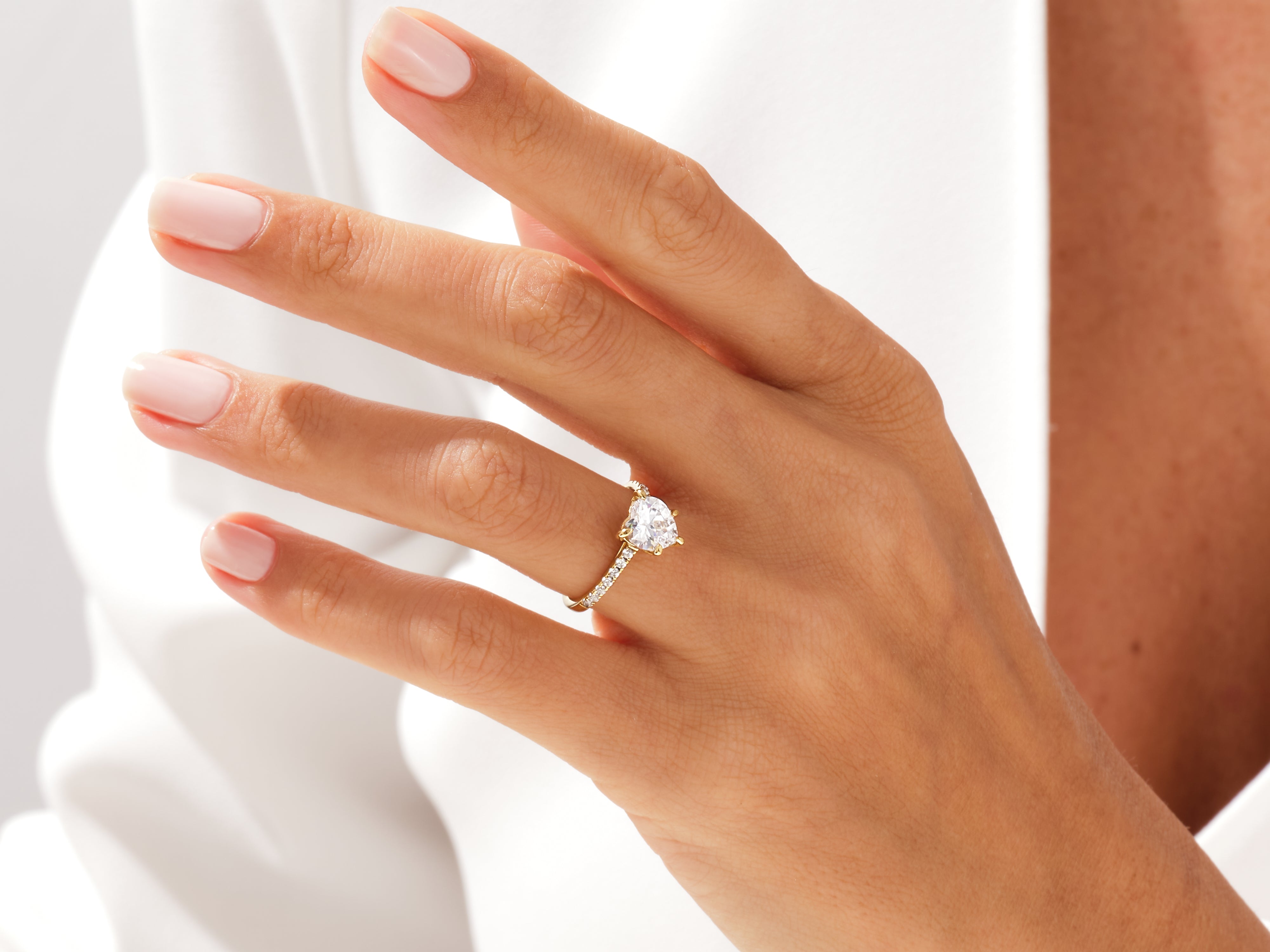Diamond engagement ring on a woman's hand