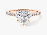 Heart Cut Lab Grown Diamond Engagement Ring with Pave Set Side Stones (2.00 CT)