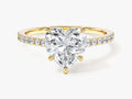Heart Cut Moissanite Engagement Ring with Pave Set Side Stones (2.00 CT)