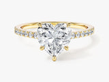 Heart Cut Lab Grown Diamond Engagement Ring with Pave Set Side Stones (2.00 CT)