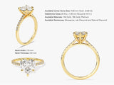 Heart Cut Moissanite Engagement Ring with Pave Set Side Stones (3.00 CT)