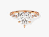 Heart Cut Moissanite Engagement Ring with Pave Set Side Stones (3.00 CT)
