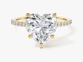 Heart Cut Moissanite Engagement Ring with Pave Set Side Stones (3.00 CT)