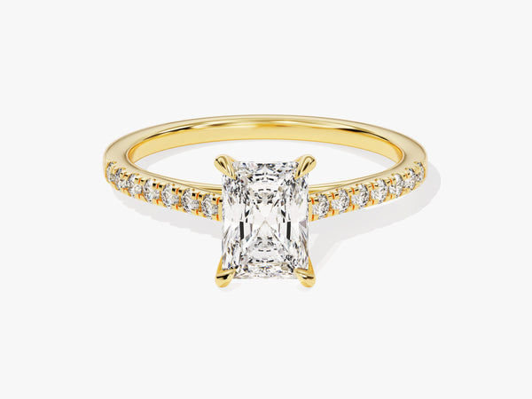 Radiant Cut Diamond Engagement Ring with Pave Set Side Stones (1.00 CT)