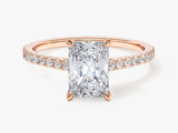 Radiant Cut Lab Grown Diamond Engagement Ring with Pave Set Side Stones (1.50 CT)