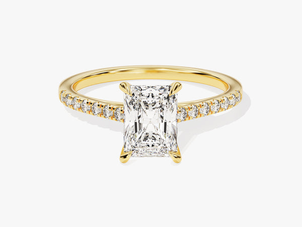 Radiant Cut Diamond Engagement Ring with Pave Set Side Stones (1.50 CT)