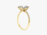 Radiant Cut Lab Grown Diamond Engagement Ring with Pave Set Side Stones (2.00 CT)