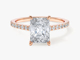 Radiant Cut Lab Grown Diamond Engagement Ring with Pave Set Side Stones (2.00 CT)