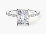 Radiant Cut Lab Grown Diamond Engagement Ring with Pave Set Side Stones (2.00 CT)