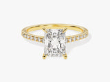 Radiant Cut Moissanite Engagement Ring with Pave Set Side Stones (2.00 CT)