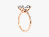 Radiant Cut Lab Grown Diamond Engagement Ring with Pave Set Side Stones (3.00 CT)