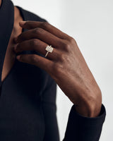 Radiant Cut Lab Grown Diamond Engagement Ring with Pave Set Side Stones (3.00 CT)