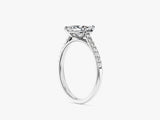 Marquise Cut Lab Grown Diamond Engagement Ring with Pave Set Side Stones (1.00 CT)