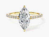 Marquise Cut Lab Grown Diamond Engagement Ring with Pave Set Side Stones (1.50 CT)