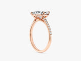 Marquise Cut Lab Grown Diamond Engagement Ring with Pave Set Side Stones (2.00 CT)