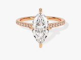 Marquise Cut Moissanite Engagement Ring with Pave Set Side Stones (2.00 CT)