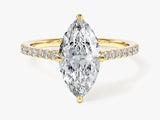 Marquise Cut Lab Grown Diamond Engagement Ring with Pave Set Side Stones (2.00 CT)