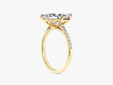 Marquise Cut Lab Grown Diamond Engagement Ring with Pave Set Side Stones (3.00 CT)