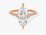 Marquise Cut Moissanite Engagement Ring with Pave Set Side Stones (3.00 CT)