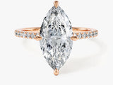 Marquise Cut Lab Grown Diamond Engagement Ring with Pave Set Side Stones (3.00 CT)
