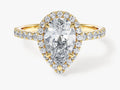 Pear Halo Lab Grown Diamond Engagement Ring with Pave Set Side Stones (2.00 CT)