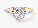 Heart Halo Lab Grown Diamond Engagement Ring with Pave Set Side Stones (1.00 CT)