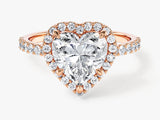 Heart Halo Lab Grown Diamond Engagement Ring with Pave Set Side Stones (2.00 CT)