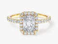 Radiant Halo Lab Grown Diamond Engagement Ring with Pave Set Side Stones (1.00 CT)