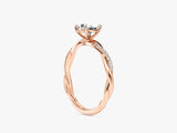 Oval Twisted Lab Grown Diamond Engagement Ring with Pave Set Side Stones (1.00 CT)