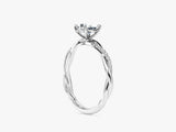 Oval Twisted Lab Grown Diamond Engagement Ring with Pave Set Side Stones (1.00 CT)