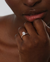 Oval Twisted Moissanite Engagement Ring with Pave Set Side Stones (1.50 CT)