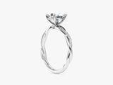 Oval Twisted Lab Grown Diamond Engagement Ring with Pave Set Side Stones (1.50 CT)