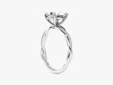 Oval Twisted Lab Grown Diamond Engagement Ring with Pave Set Side Stones (2.00 CT)