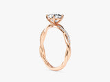Cushion Twisted Lab Grown Diamond Engagement Ring with Pave Set Side Stones (1.00 CT)