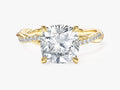 Cushion Twisted Moissanite Engagement Ring with Pave Set Side Stones (3.00 CT)