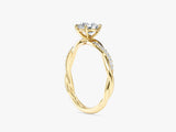 Pear Twisted Lab Grown Diamond Engagement Ring with Pave Set Side Stones (1.00 CT)
