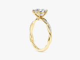 Pear Twisted Moissanite Engagement Ring with Pave Set Side Stones (1.50 CT)