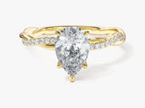 Pear Twisted Moissanite Engagement Ring with Pave Set Side Stones (1.50 CT)