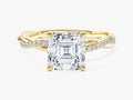 Asscher Twisted Moissanite Engagement Ring with Pave Set Side Stones (2.00 CT)