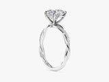 Heart Twisted Lab Grown Diamond Engagement Ring with Pave Set Side Stones (2.00 CT)
