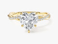 Heart Twisted Moissanite Engagement Ring with Pave Set Side Stones (2.00 CT)