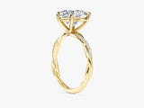 Heart Twisted Lab Grown Diamond Engagement Ring with Pave Set Side Stones (3.00 CT)
